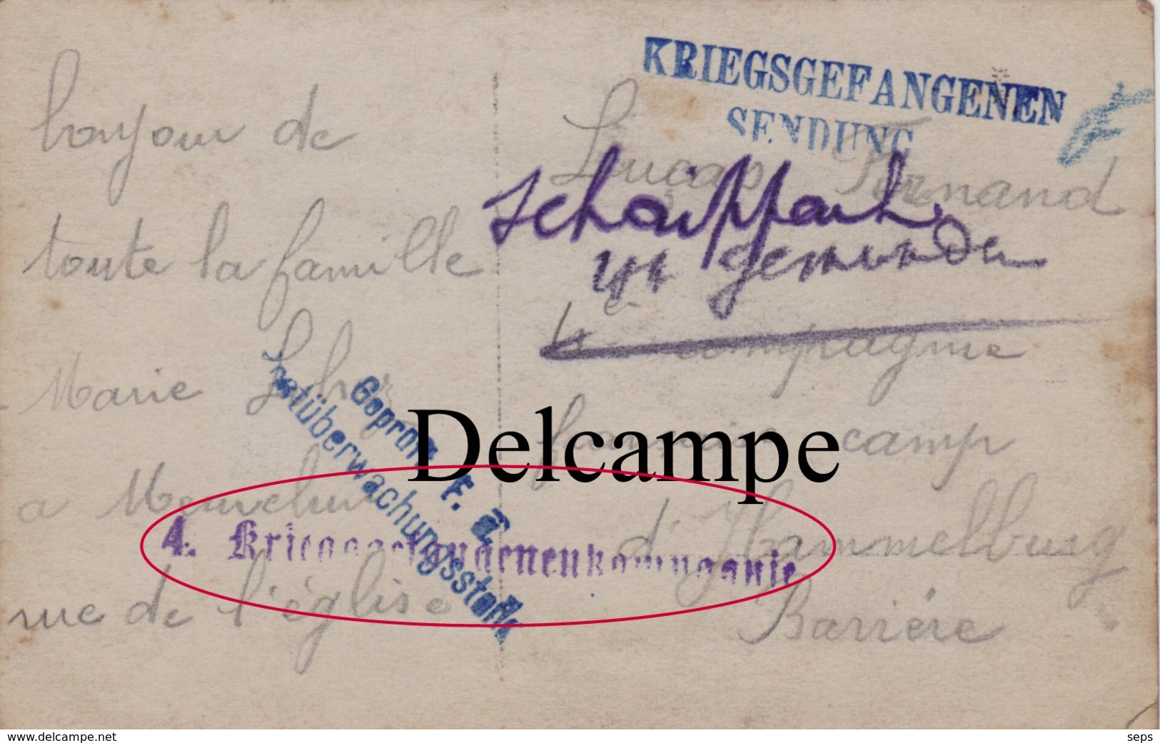 CP Photo : Souvenir De Famille PG Du Camp De Hammelburg ,( Bavière ) - Cachet  Rare - Krieg, Militär