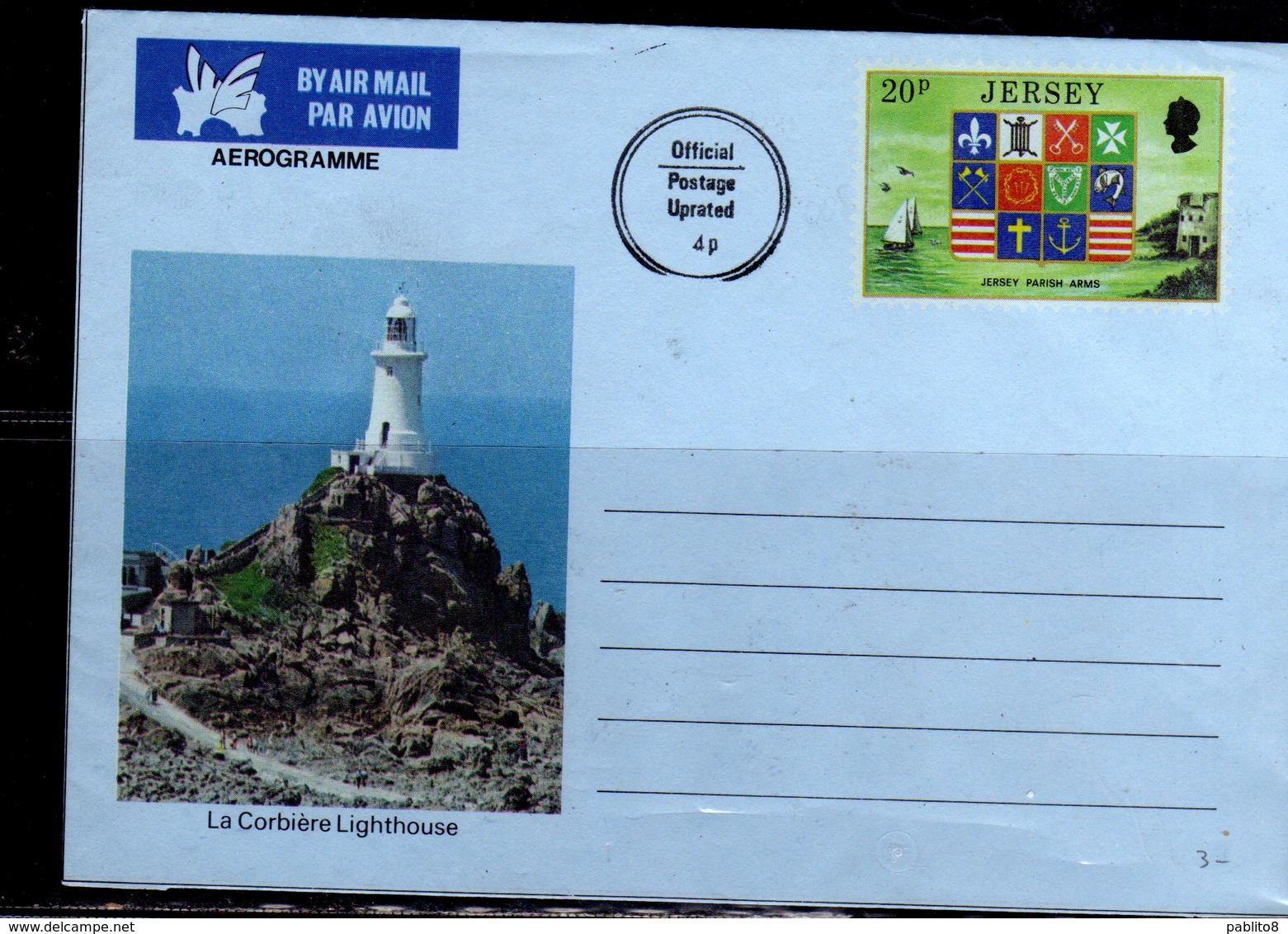 JERSEY 1985 LIGHTHOUSES AEROGRAM AEROGRAMME UNUSED NUOVO - Jersey