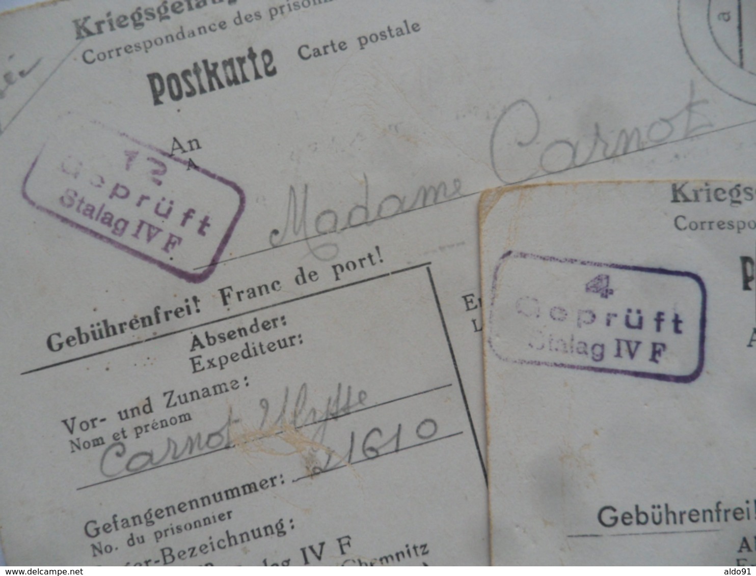 (Militaria - Période 1941...) - Lot De 2 Cartes Postales De Prisonnier De Guerre - Stalag IV F........voir Scans - Other & Unclassified