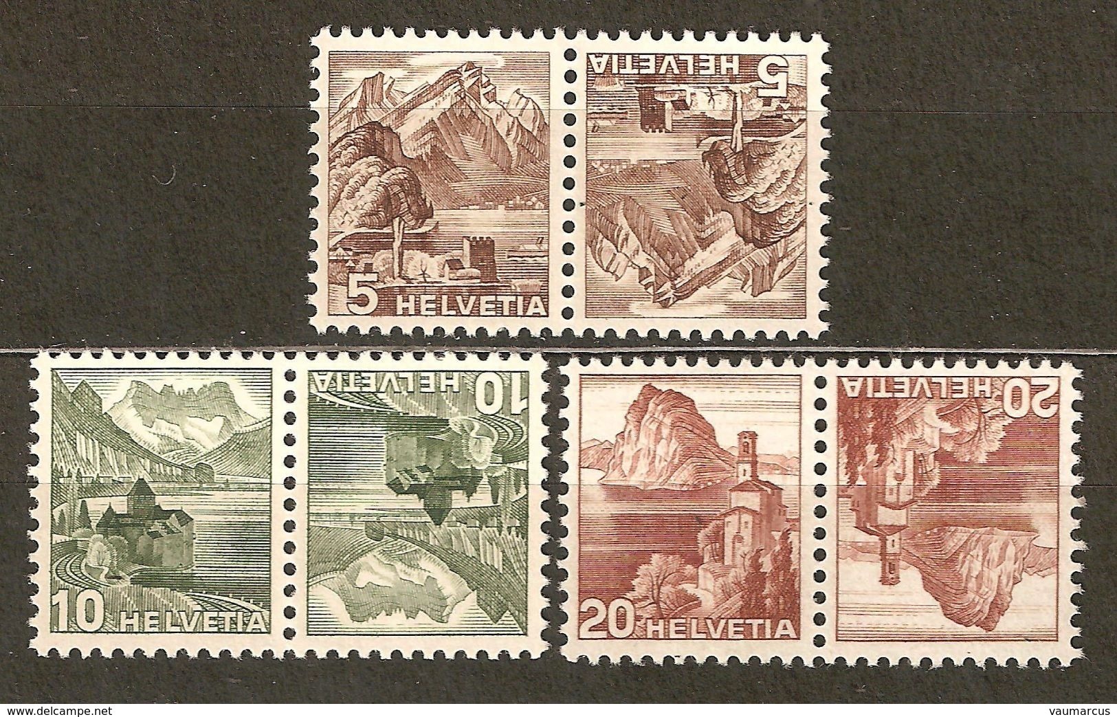 Zu K 38-40 / Mi K 38-40 / YT 461a-463a ** / MNH SBK 13,- CHF Voir Description - Tête-bêche