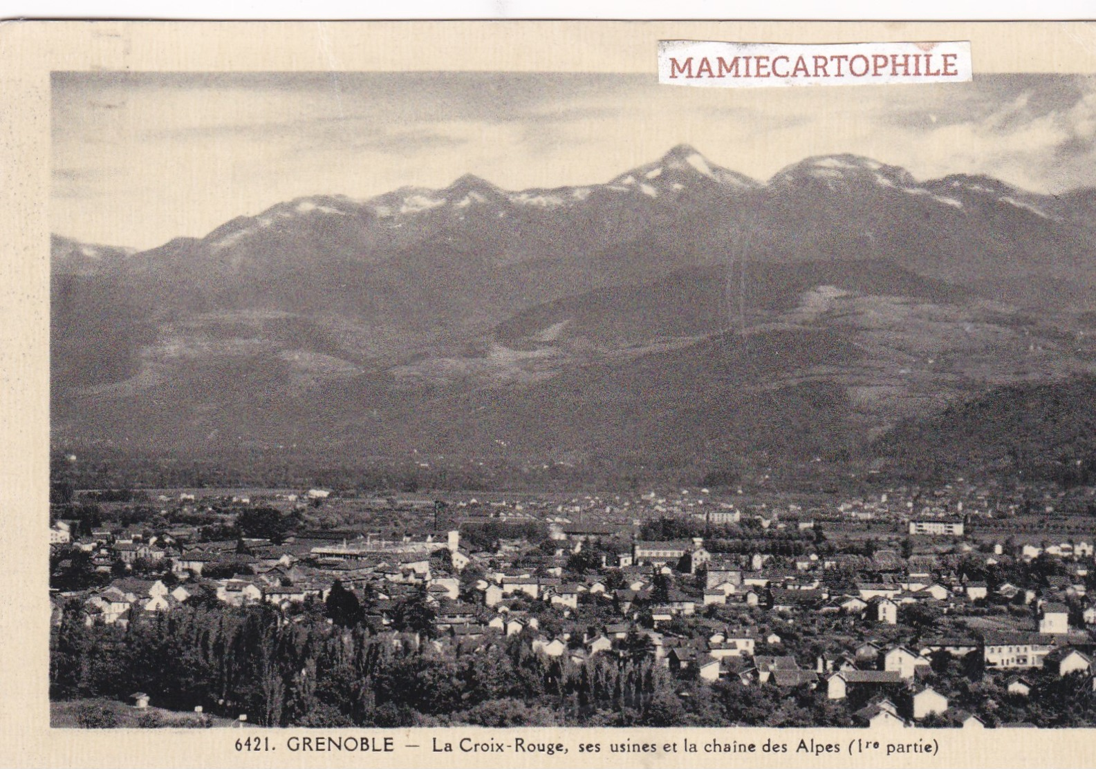 GRENOBLE - Dépt 38 - La Croix Rouge, Ses Usines Et La Chaîne Des Alpes - CPA -1939 - Grenoble
