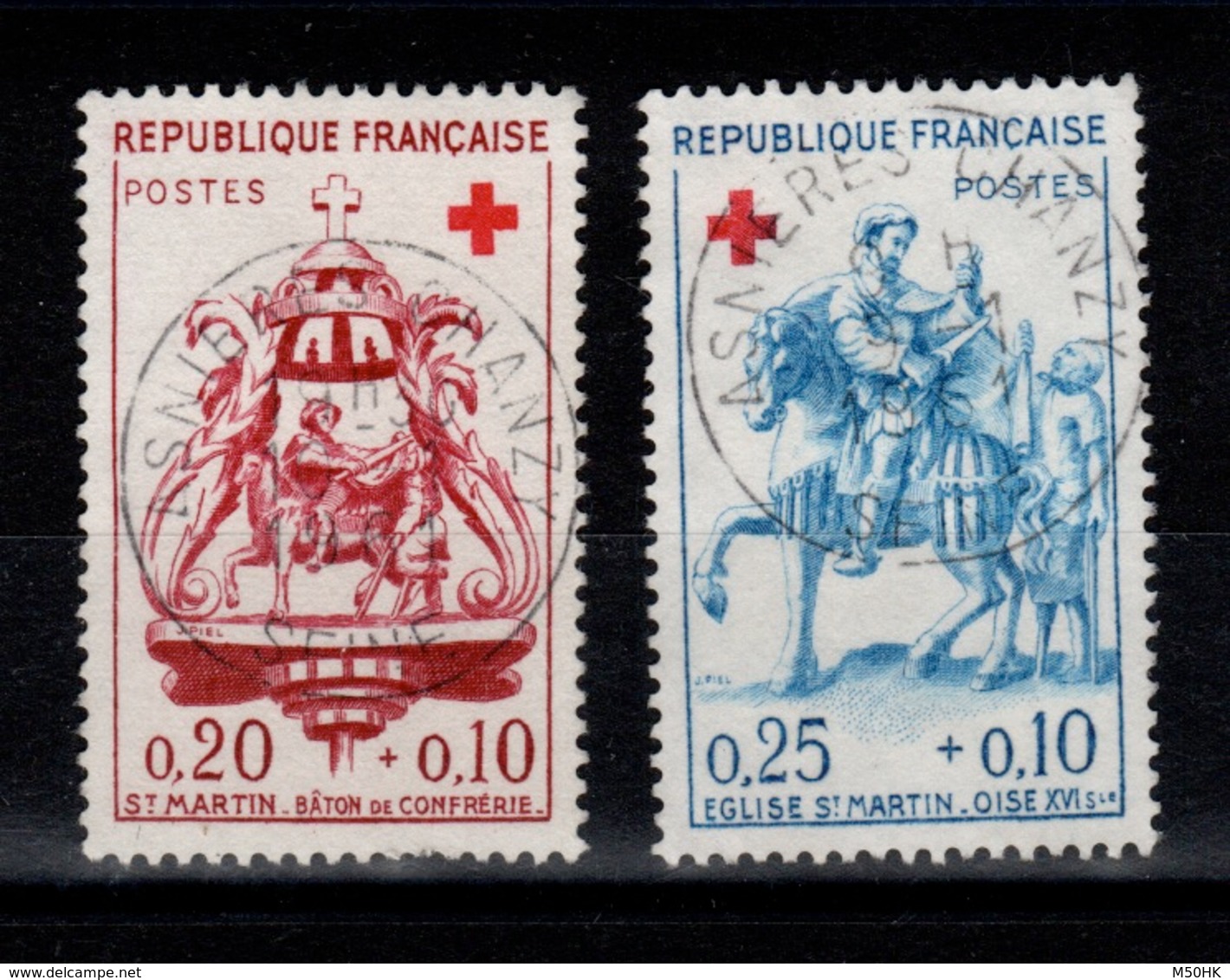 YV 1278 & 1279 Oblitérés Plein Centre Croix Rouge 1960 Cote 8 Euros - Unused Stamps