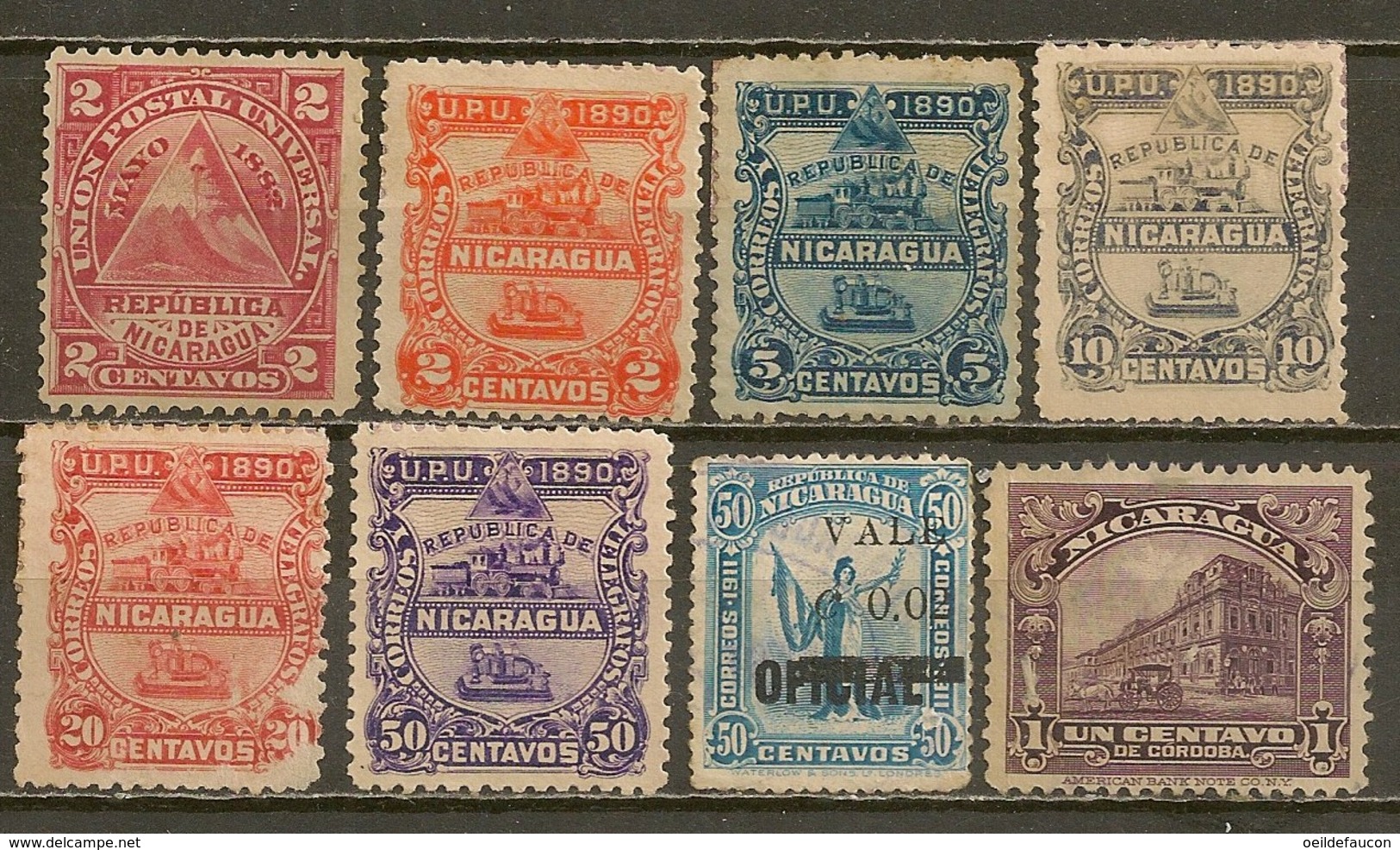 NICARAGUA - Yvert - Lot De 8 Timbres - Cote 10,50 € - Vrac (max 999 Timbres)