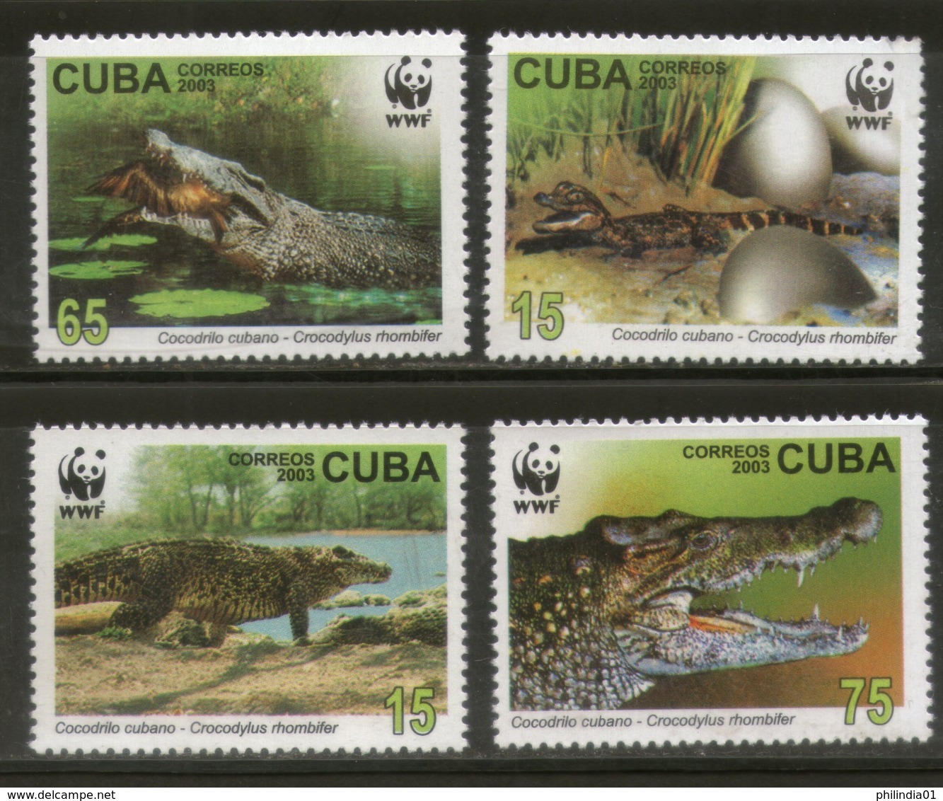 Cuba 2003 WWF Crocodile Reptiles Animal Wildlife Fauna Sc 4342-45 MNH # 327 - Unused Stamps