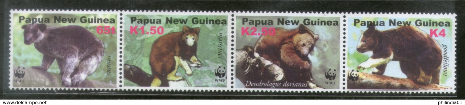 Papua New Guinea 2003 WWF Tree Kangaroos Wildlife Animal Sc 1090 MNH # 328 - Unused Stamps