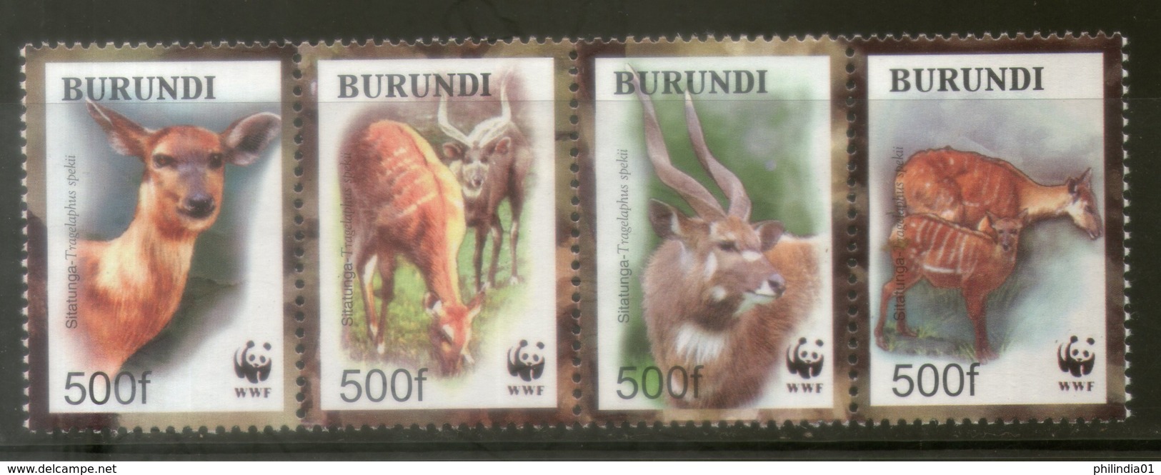 Burundi 2004 WWF Sitatunga Antelope Deer Wildlife Animal Sc 774 MNH # 353 - Unused Stamps