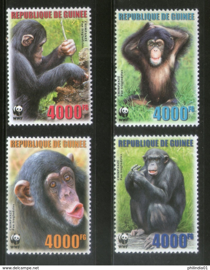 Guinea 2006 WWF Chimpanzee Monkey Wildlife Animal Fauna MNH # 383 - Unused Stamps