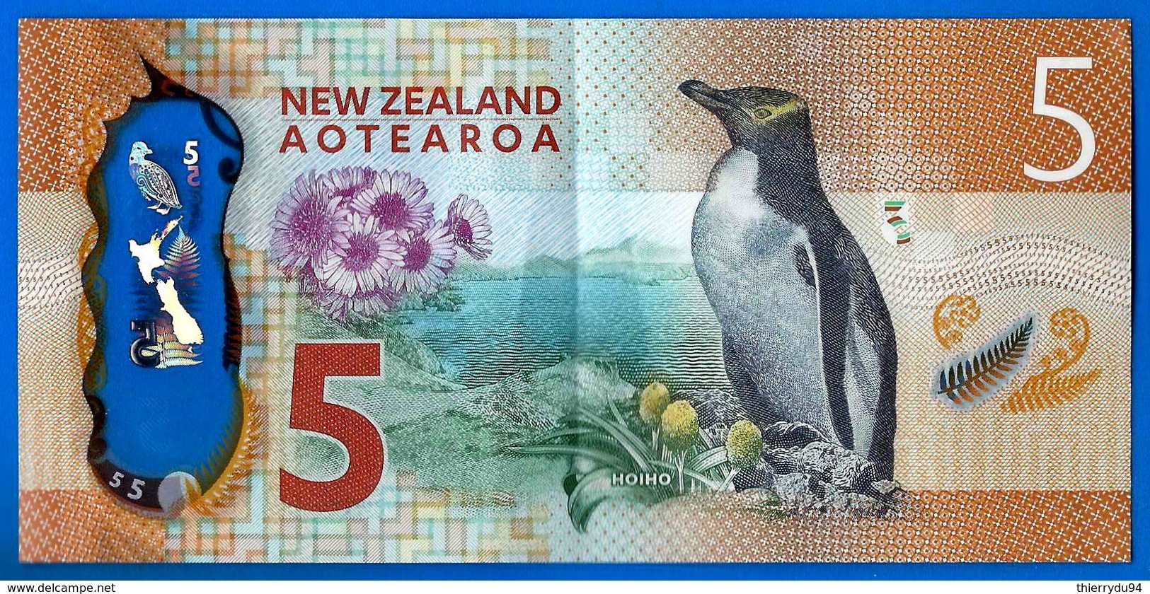 Nouvelle Zelande 5 Dollars 2015 Polymere Pingouin Animal Bird Canard New Zealand Pinguin Polymer Paypal Bitcoin - Nieuw-Zeeland