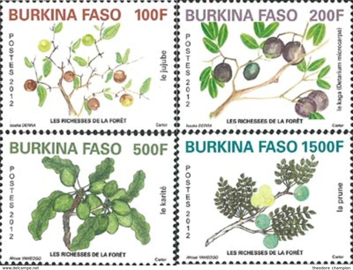 BURKINA FASO Richesses Des Forêts 4v 2012 Neuf ** MNH - Burkina Faso (1984-...)