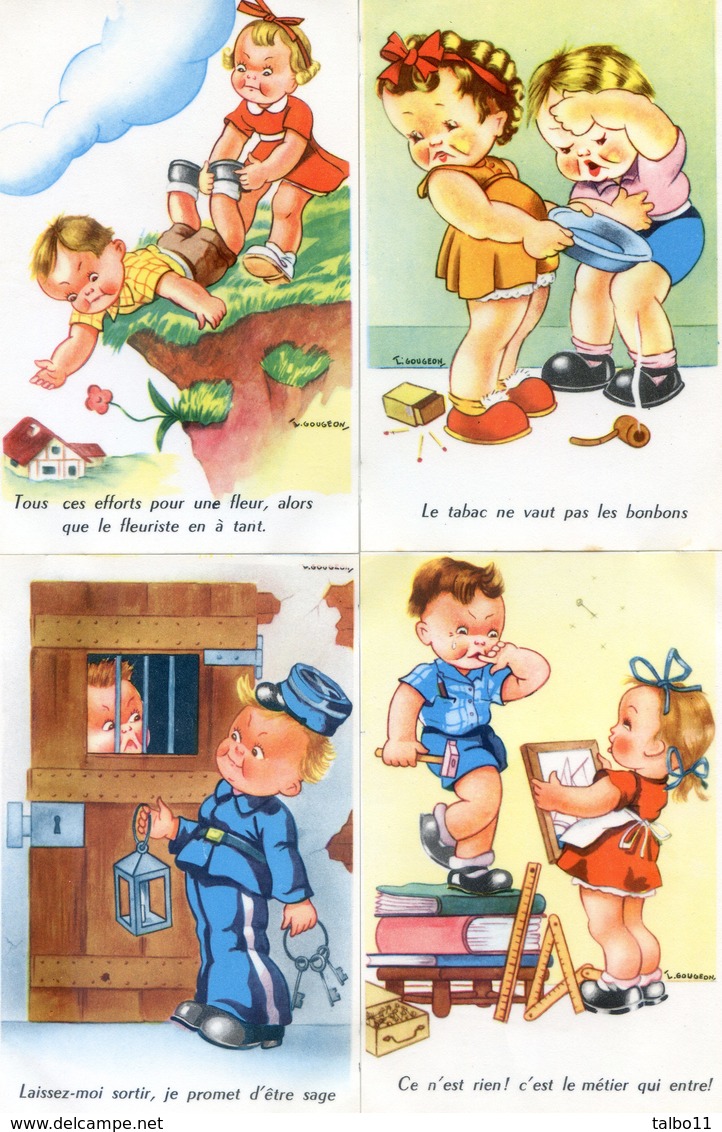 Illustrateur - Gougeon  - Enfants  - Lot De 5cartes - Gougeon