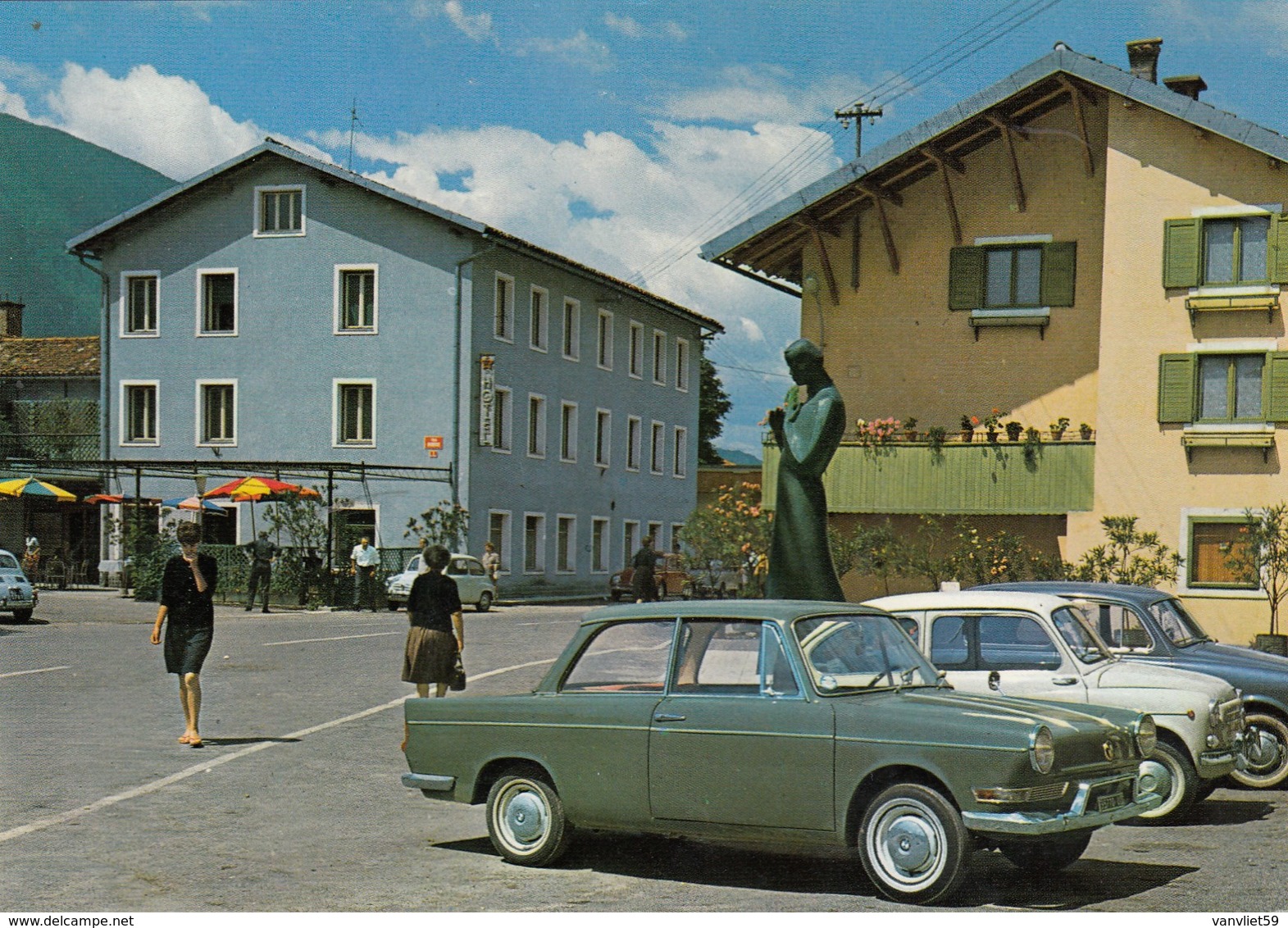 KOPARID-CAPORETTO-AUTO-CAR-VOITURES-COCHE -CARTOLINA VERA FOTOGRAFIA NON VIAGGIATA - Slovenia