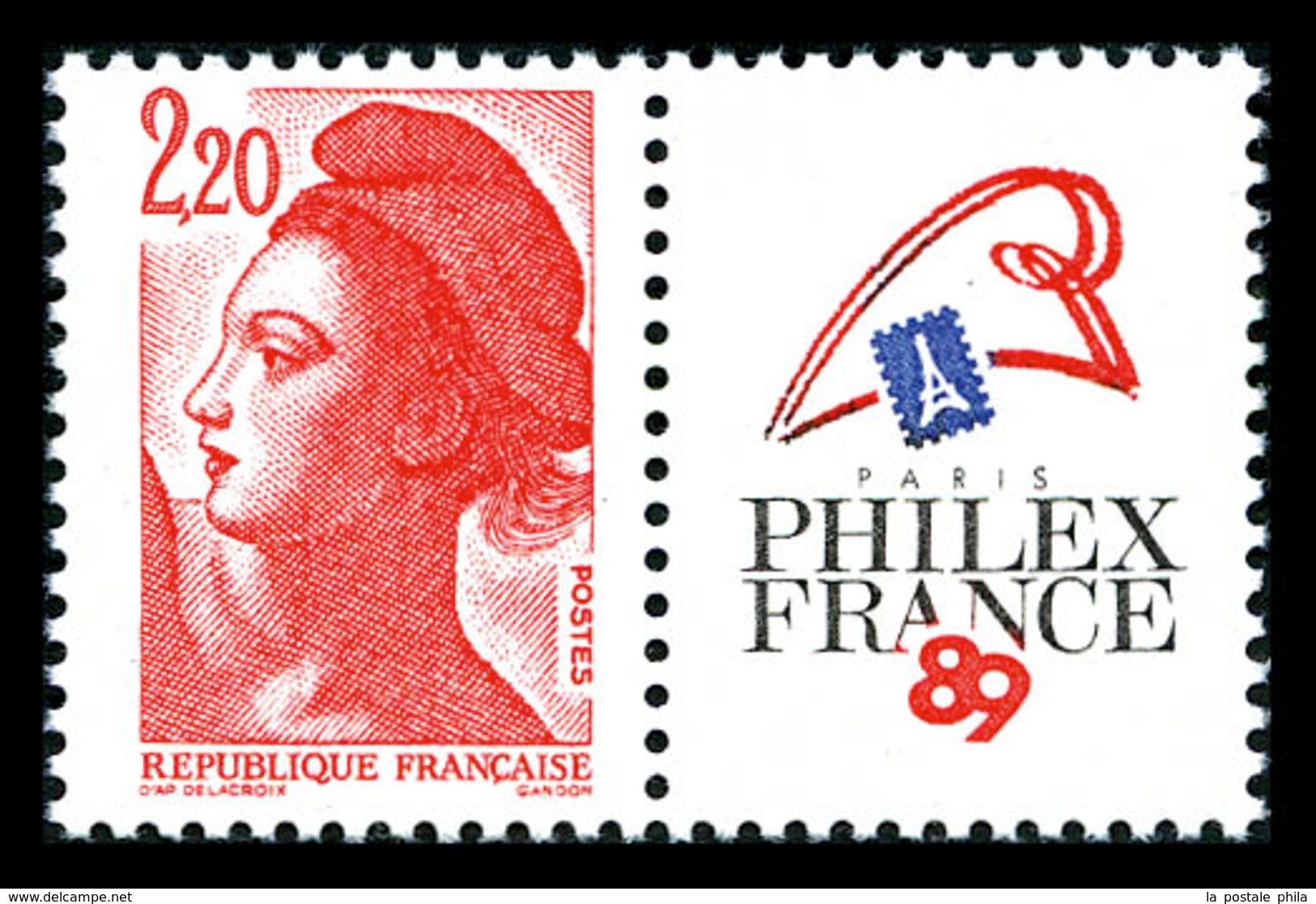 N°2461b, Philexfrance 2f20 Liberté, Sans Phosphore. TB (signé Calves/certificat)  Qualité: **  Cote: 1350 Euros - Unused Stamps