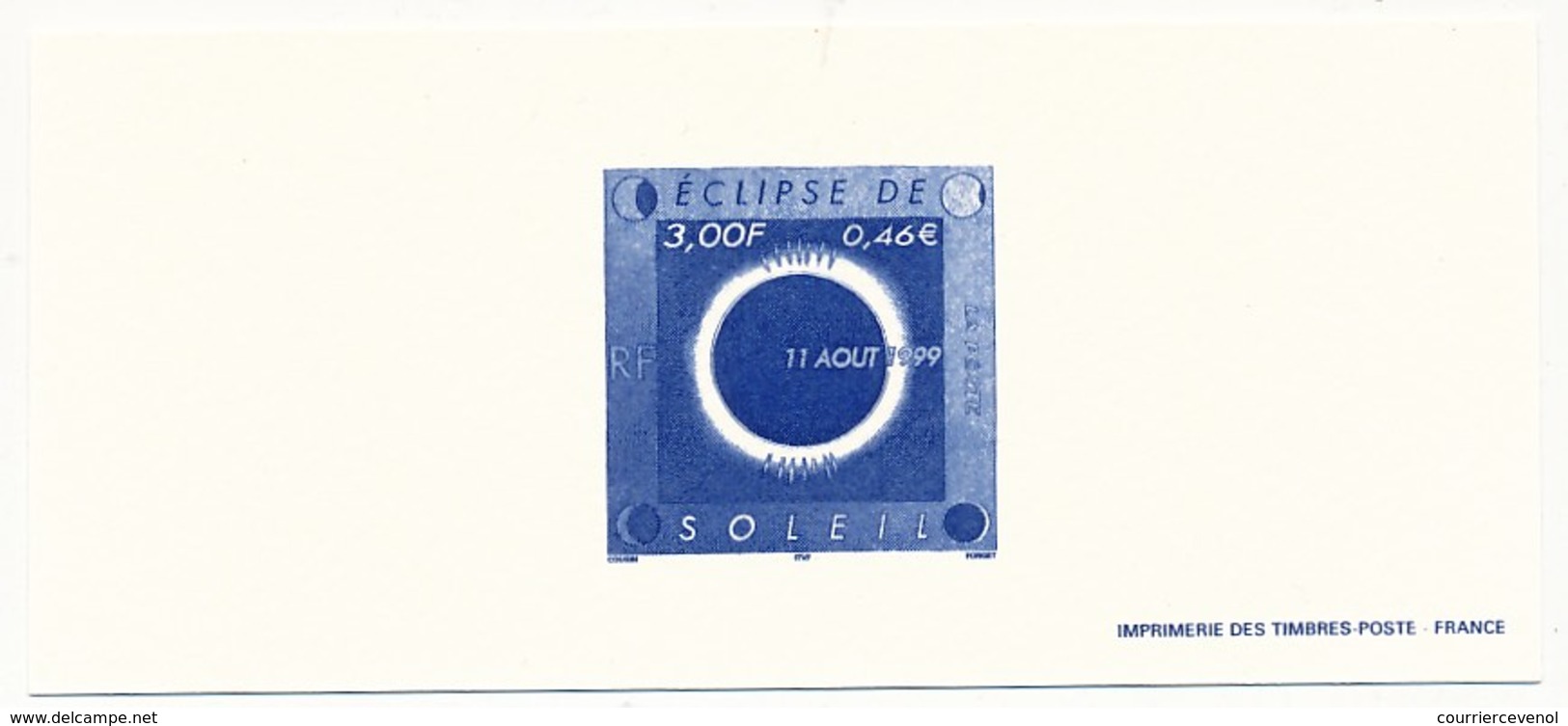 FRANCE - Gravure Du Timbre 0,46E Eclipse De Soleil - Pruebas De Lujo