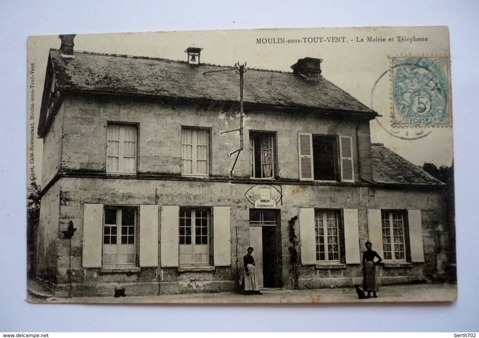 60 - Carte Animée  -  MOULIN-SOUS-TOUVENT - La Mairie Et Téléphone - Sonstige & Ohne Zuordnung