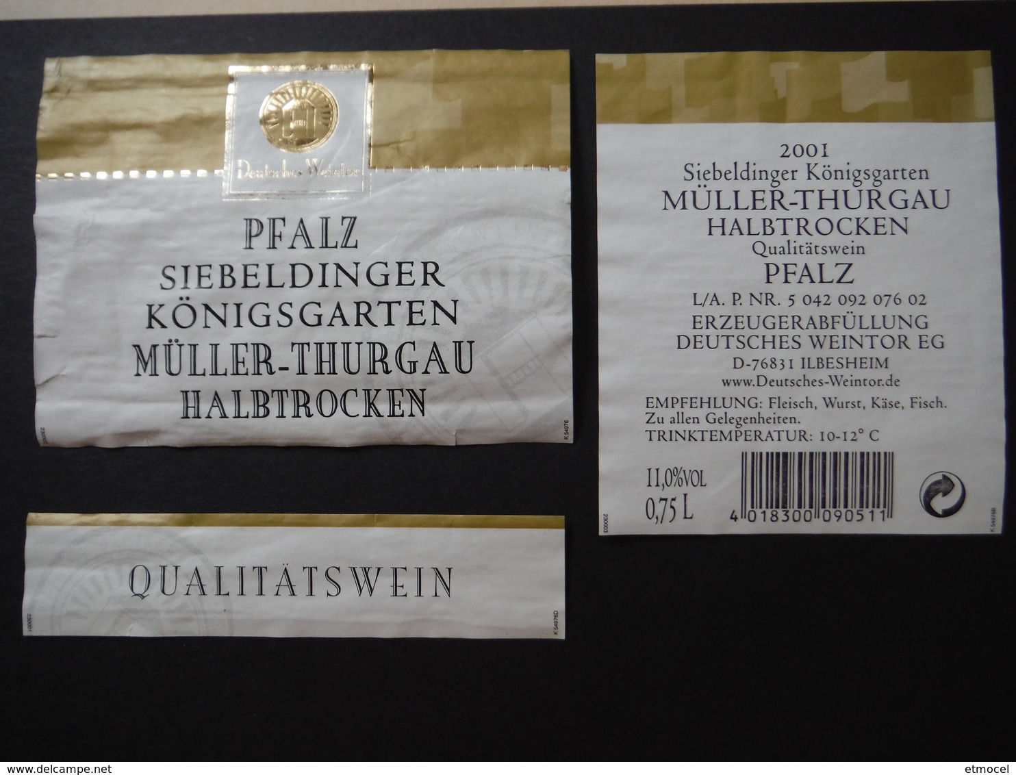 Pfalz Siebeldingen Königsgarten Müller Thurgau 2001 - Deutsche Weintor EG Ilbesheim - Deutschland - Otros & Sin Clasificación