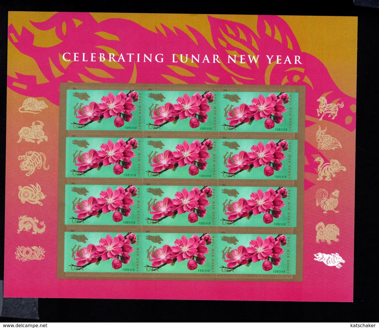 811599184 2019 SCOTT 5340 POSTFRIS MINT  NEVER HINGED EINWANDFREI (XX) LANDMARKES - CHINESE NEW YEAR PANE - Neufs