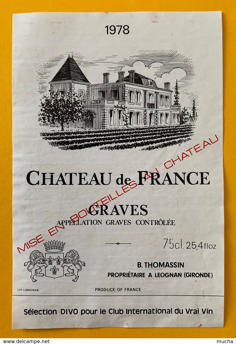 11212 - Château De France 1978 Graves - Bordeaux