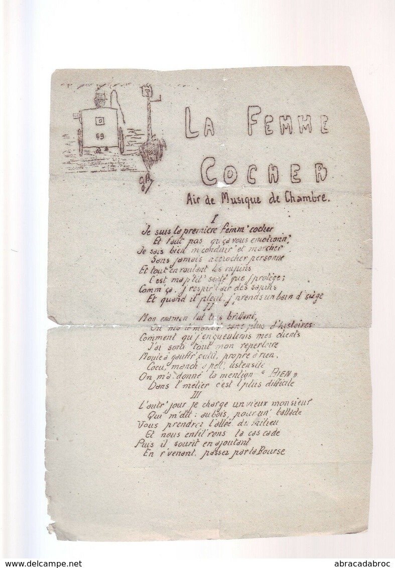 Texte Chanson Ancienne - LA FEMME COCHER - Liederbücher