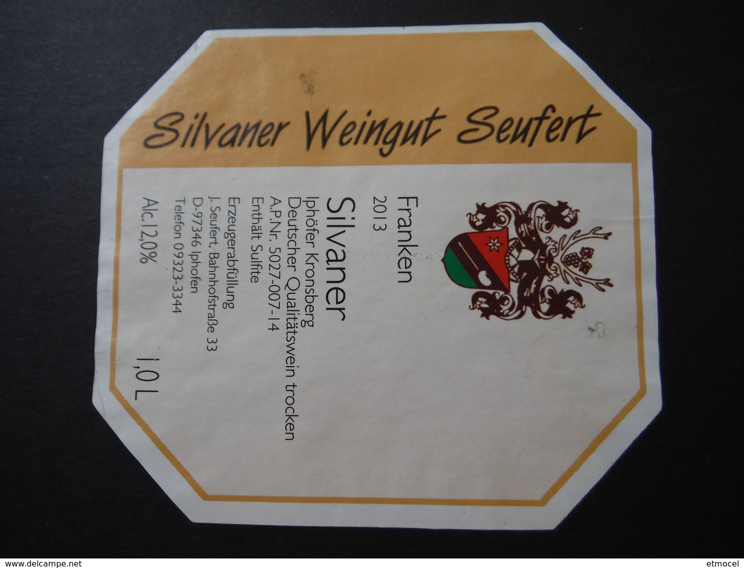 Franken Silvaner Iphöfer Kronsberg 2013 - J. Seufert Iphofen - Deutschland - Sonstige & Ohne Zuordnung