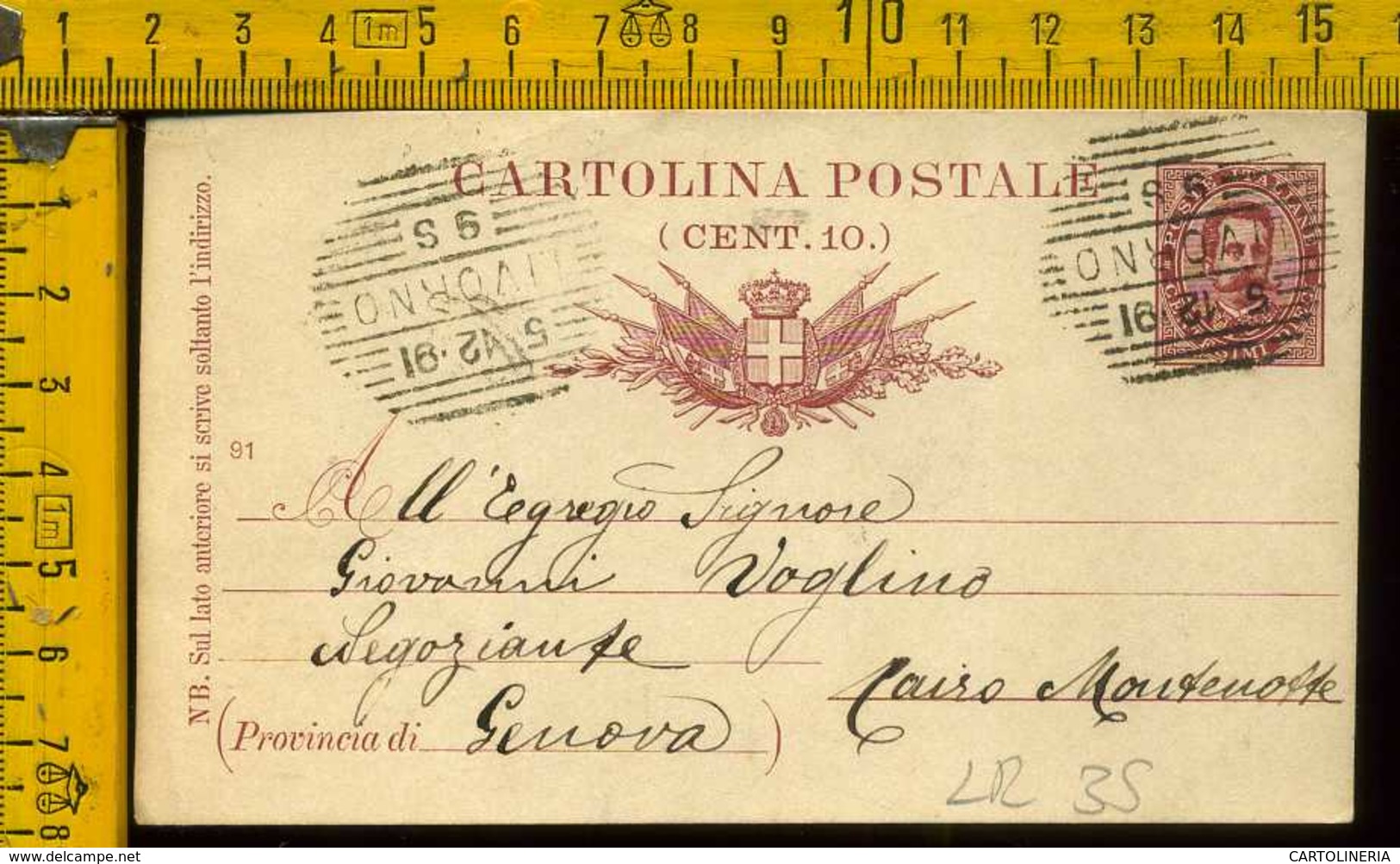 Regno Cartolina Intero Postale Livorno Cairo Montenotte - Storia Postale