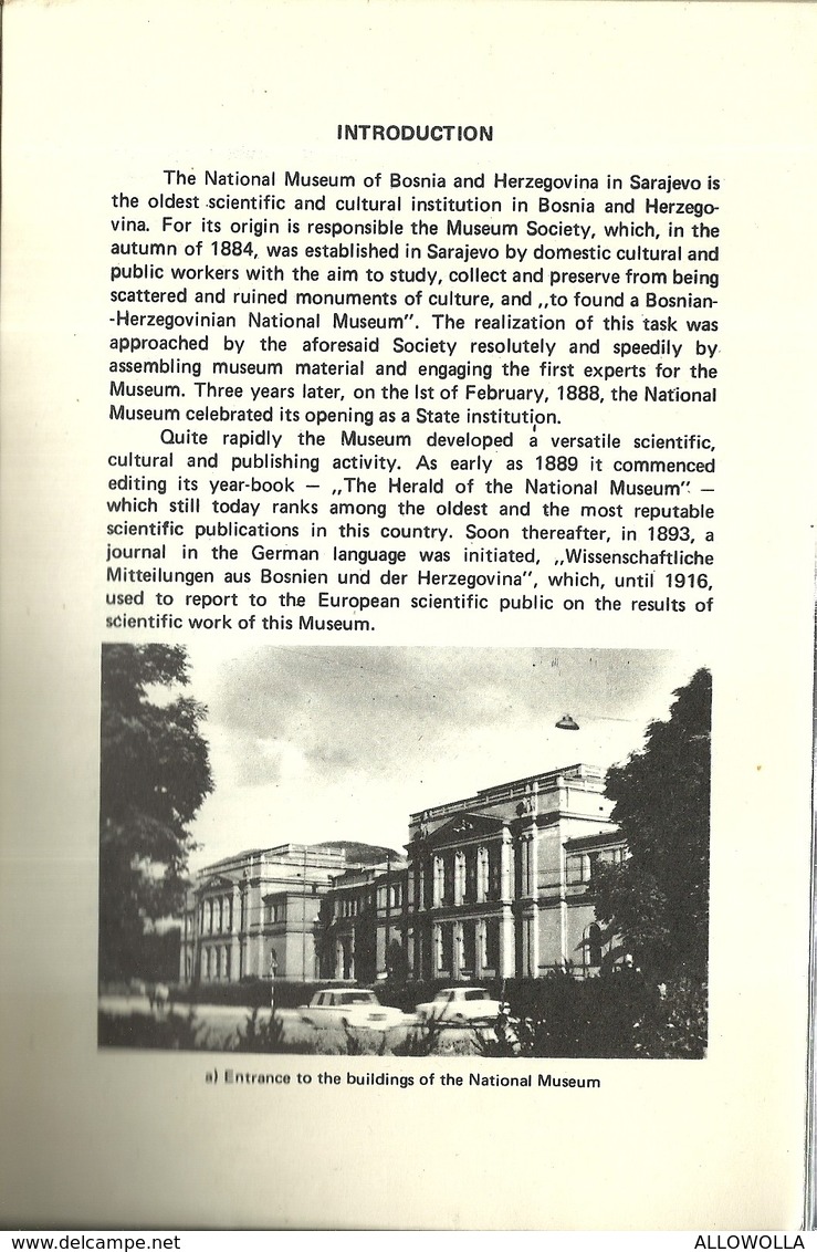 5048" THROUGH THE COLLECTIONS OF THE NATIONAL MUSEUM OF BOSNIA AND HERZEGOVINA-1971" 68 PAGINE+COPERTINE- ORIGINALE - Cultural
