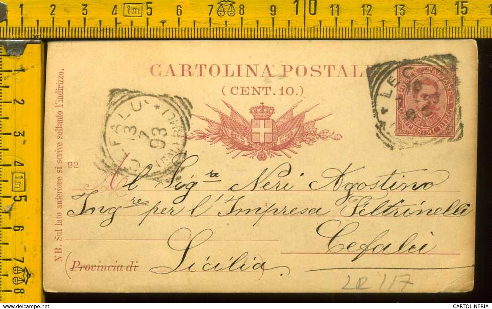 Regno Cartolina Intero Postale Lecco Cefalù - Storia Postale