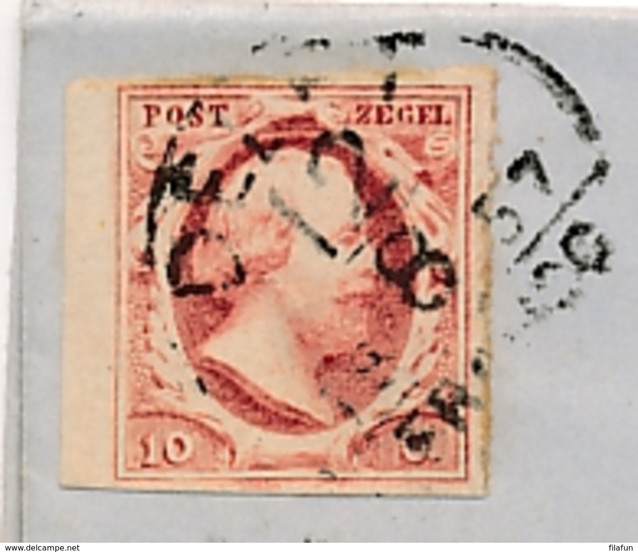 Nederland - 1857 - 10 Cent Willem III, 1e Emissie Op Vouwbrief Van HRF Delft Naar Amsterdam - Storia Postale