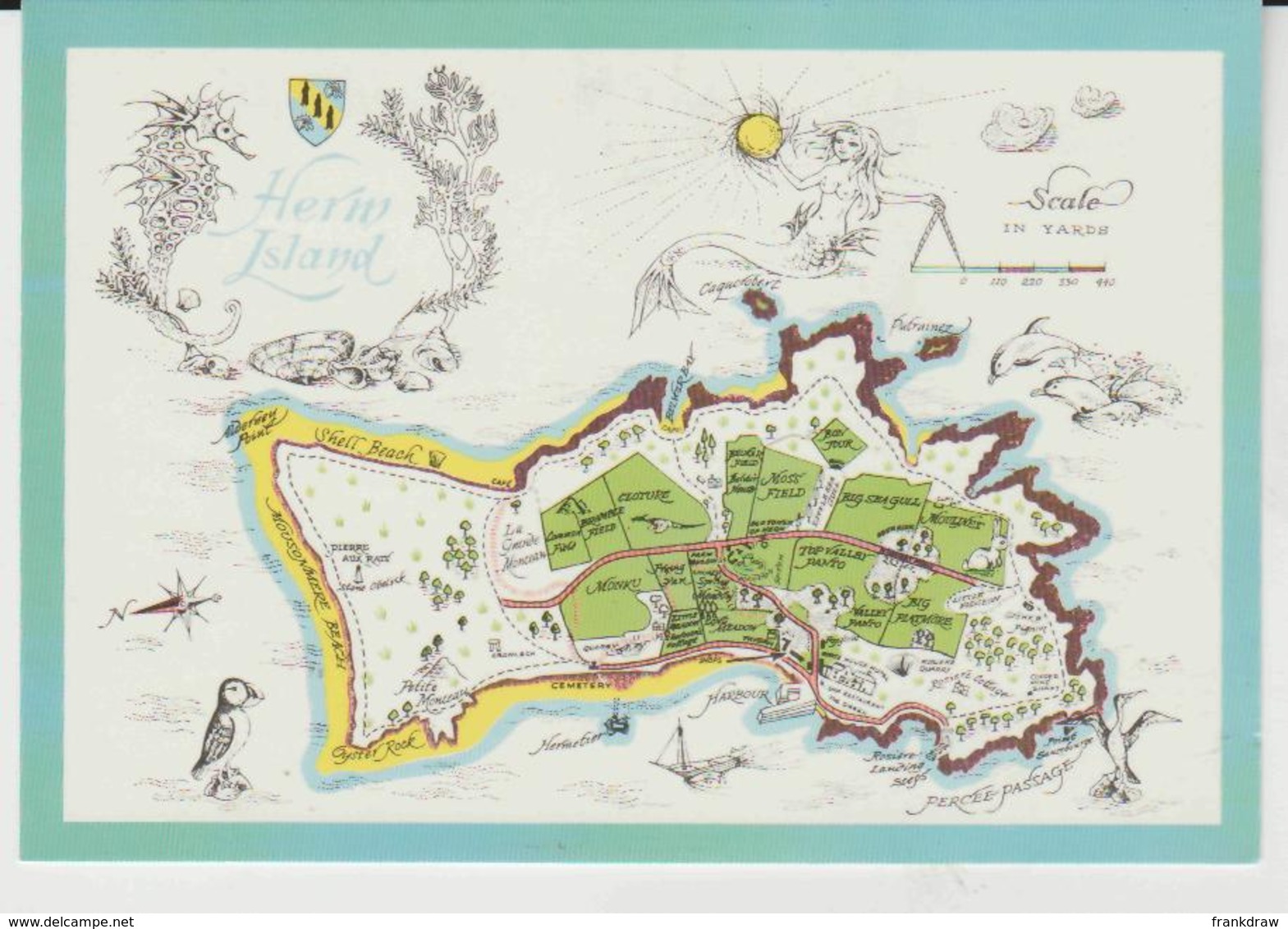 Postcard - Map - Herm Island Small Channel Islands, Card No..h25 - Unused  Very Good - Non Classificati