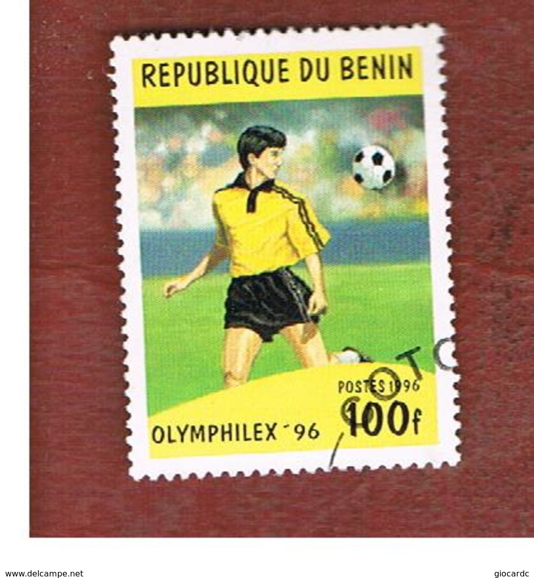 BENIN  - SG 1403  - 1996  OLYMPHILEX '96, STAMP EXN.: FOOTBALL   - USED ° - Benin – Dahomey (1960-...)