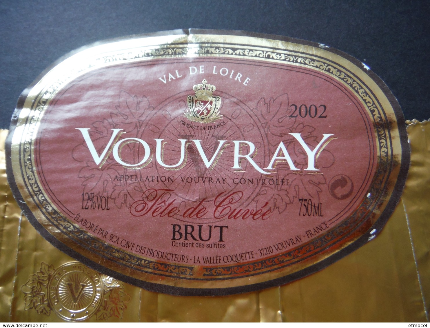 Val De Loire Vouvray Tête De Cuvée Brut 2002 - La Vallée Coquette Vouvray - Sonstige & Ohne Zuordnung