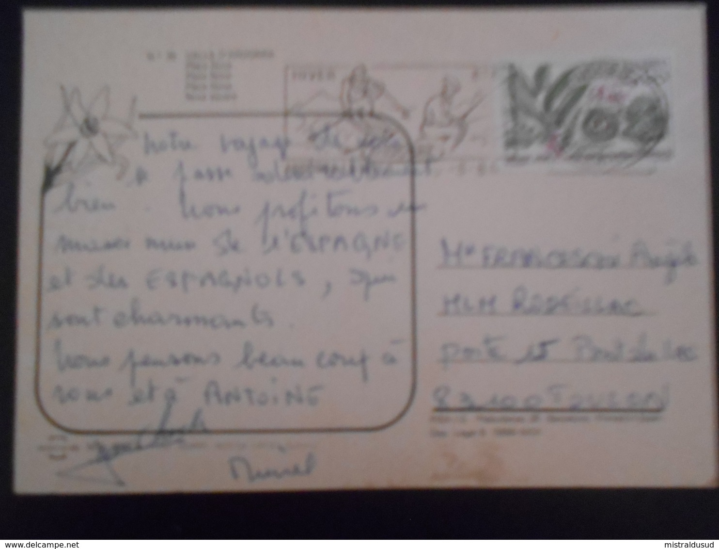Andorre Français Carte  D Andorra-la-vella 1984 Pour Toulon - Briefe U. Dokumente