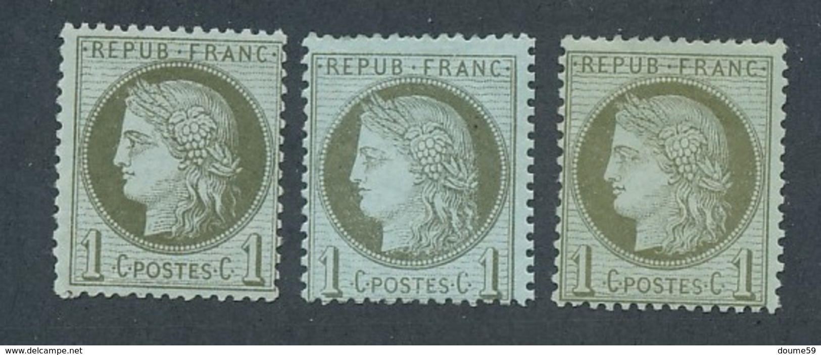 CZ-191: FRANCE:lot Avec  N°50* (3) - 1871-1875 Cérès