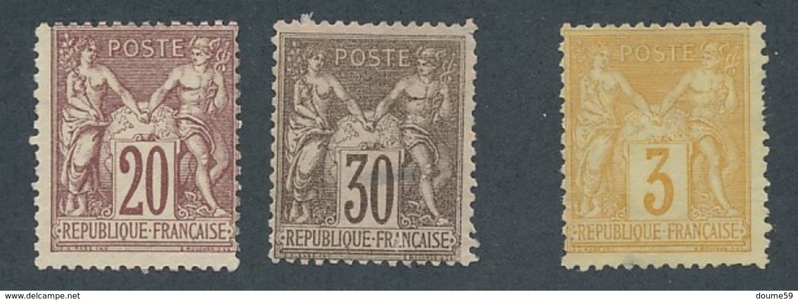 CZ-195: FRANCE:lot Avec  N°67 NSG-69 Nsg +86 NSG Tous 2ème Choix - 1876-1878 Sage (Type I)