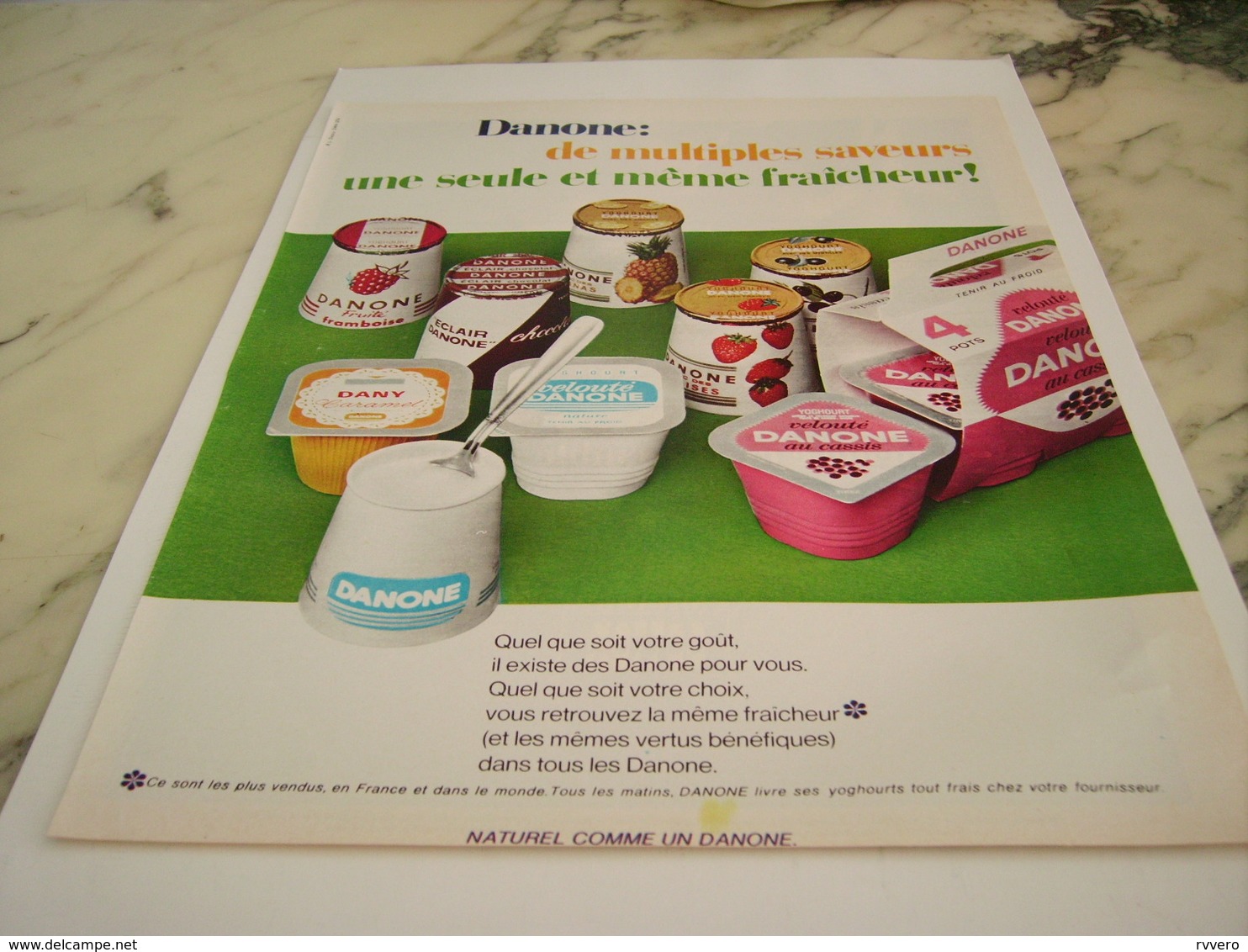 ANCIENNE PUBLICITE DESSERT MULTIPLE SAVEUR DANONE 1967 - Affiches