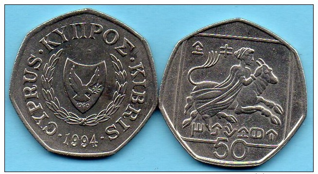 R13/ CYPRUS / CHYPRE  50 Cents  1994 - Chypre