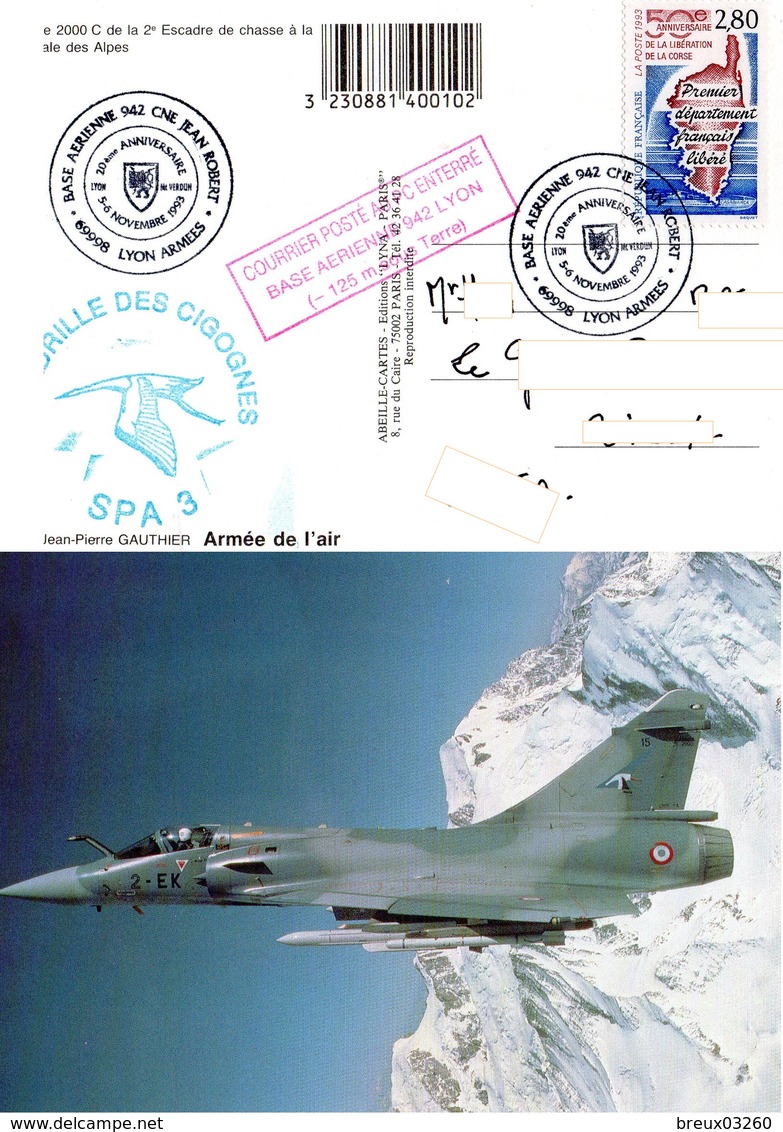 CP-" MIrage C"- Cachet: Lyon Armées- B .A - 942- - 1960-.... Storia Postale