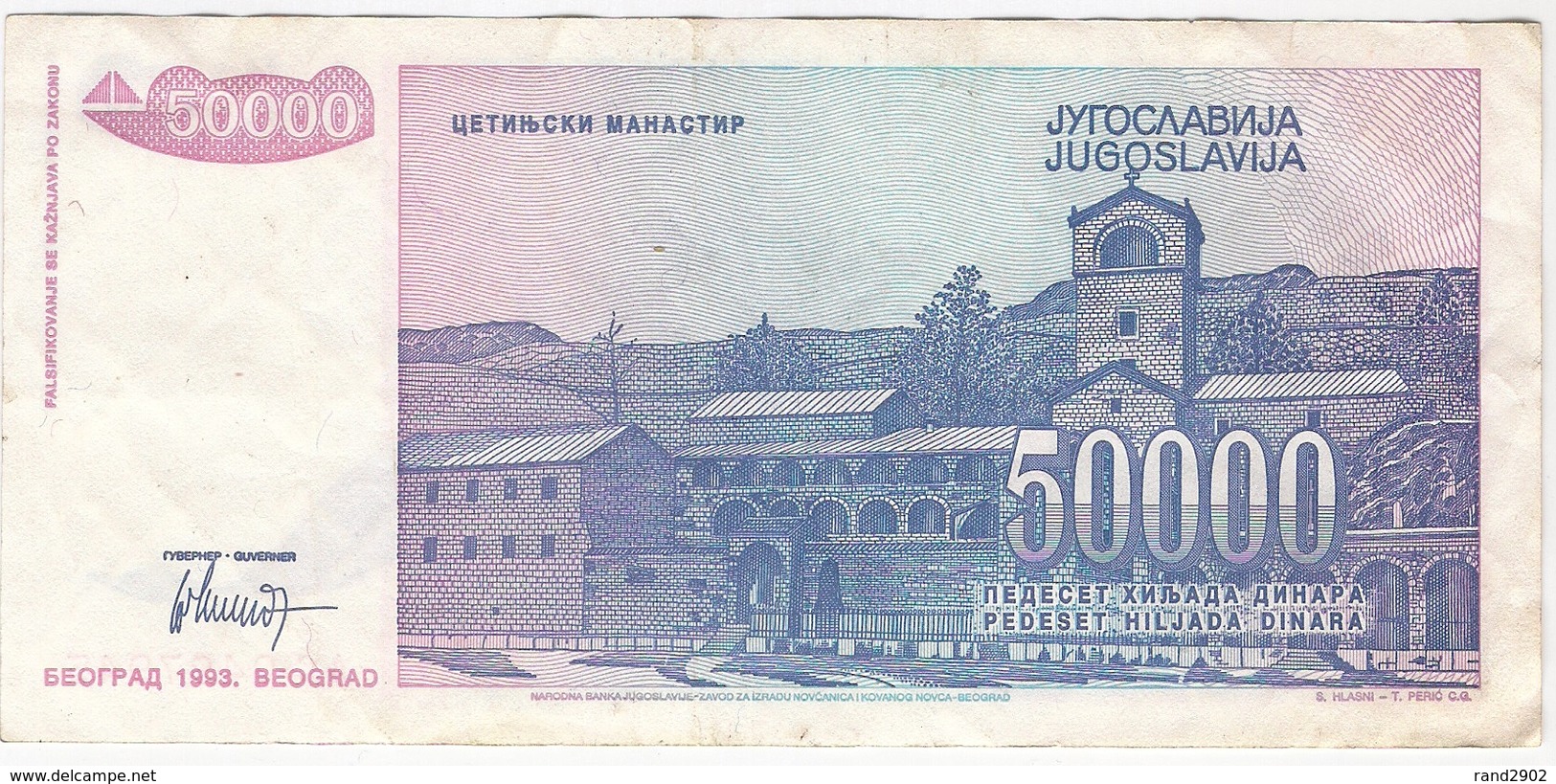 Yugoslavia 50000 50.000 Dinara 1993 (6) P-130 /010B/ - Jugoslawien