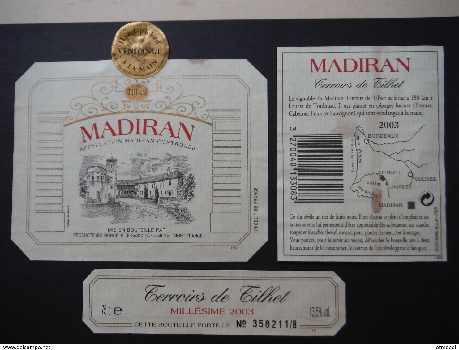 Madiran Terroirs De Tilhet 2003 - Producteurs Vignoble De Gascogne à St Mont - Madiran