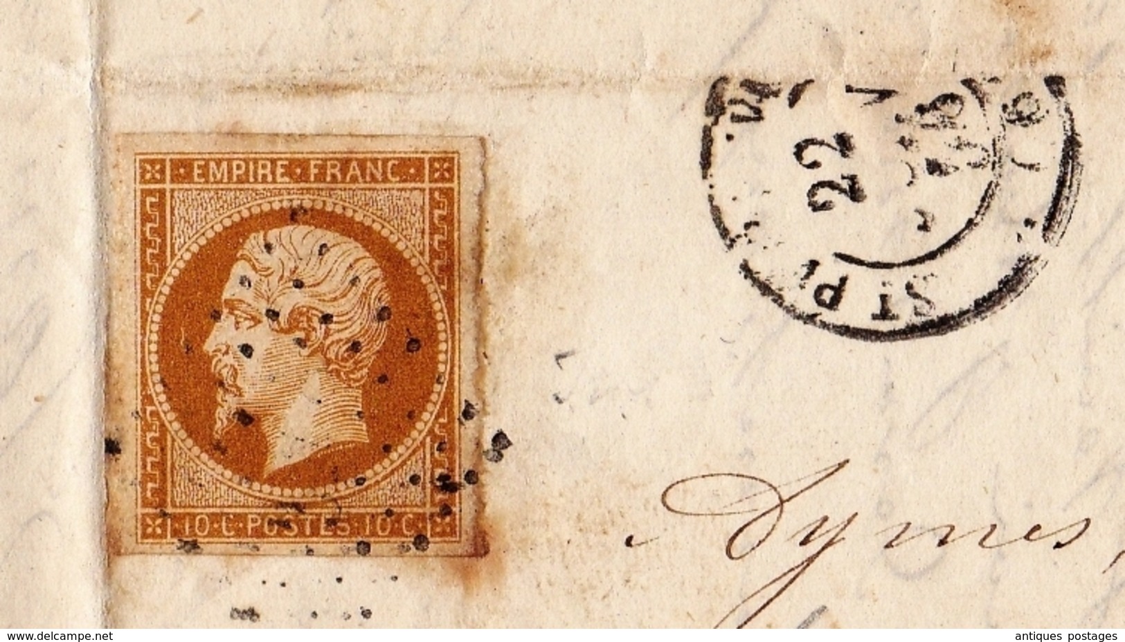 Lettre 1856 Marcols Les Eaux Saint Pierreville Ardèche Timbre Napoléon III 10 Centimes - 1853-1860 Napoléon III.