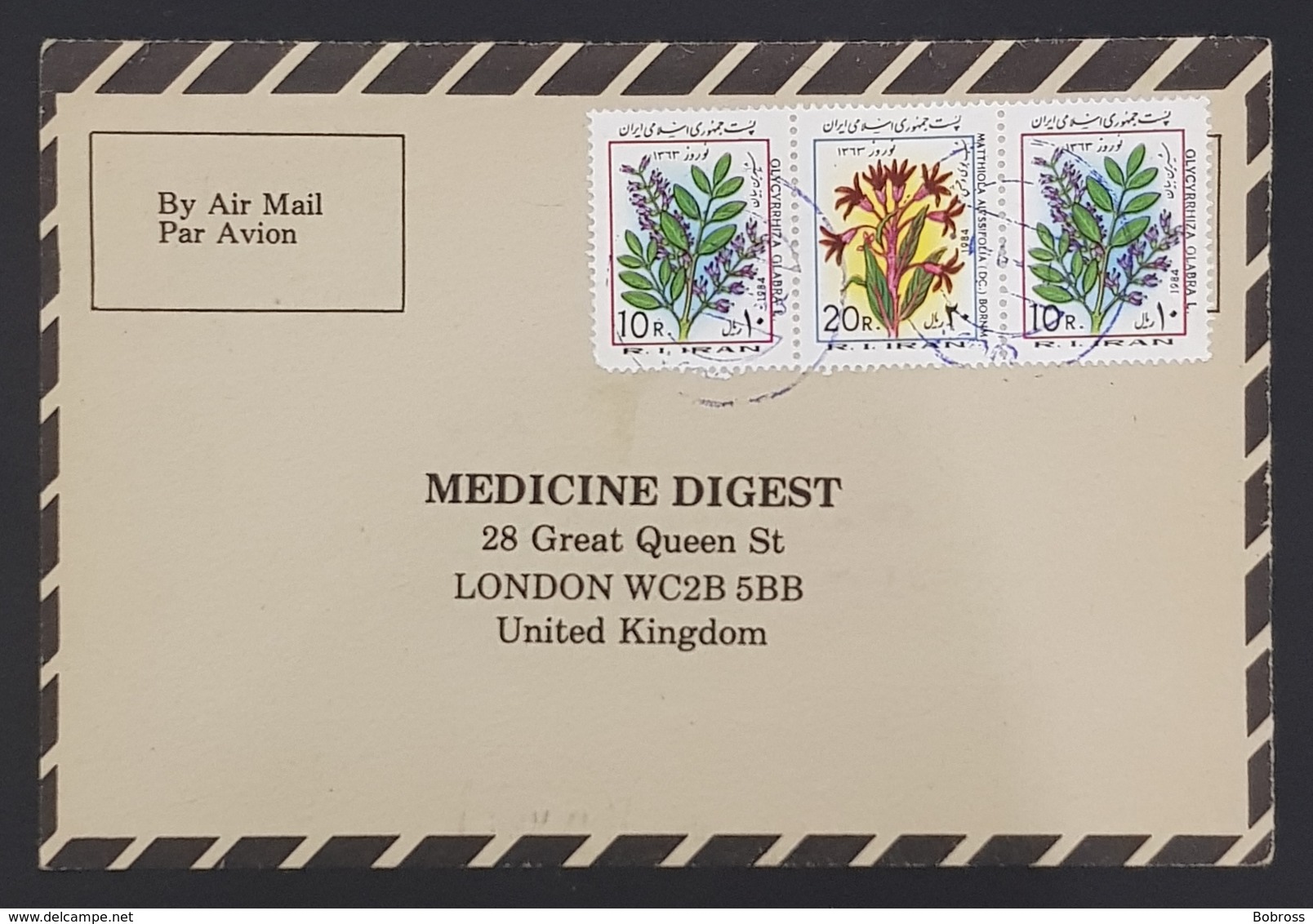 1984, Iran, Medicine Digest, Carte Response, Shahr Kord - London - Iran