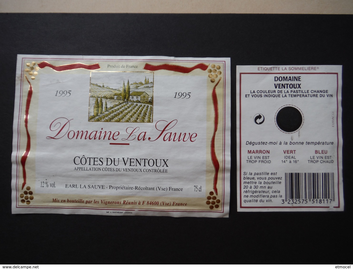 Côtes Du Ventoux Domaine La Sauve 1995 - EARL La Sauve Et Vignerons Réunis - Côtes Du Ventoux