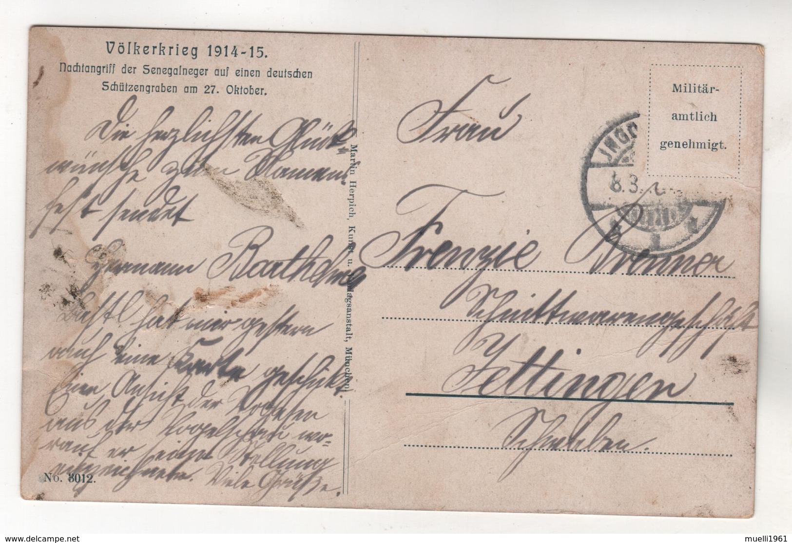 +2886,  WK I, Feldpost, - War 1914-18