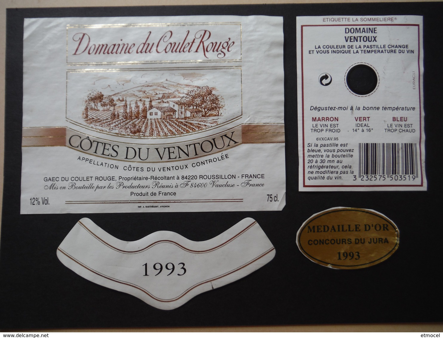 Côtes Du Ventoux Domaine Du Coulet Rouge 1993 - GAEC Du Coulet Rouge à Roussillon - Côtes Du Ventoux