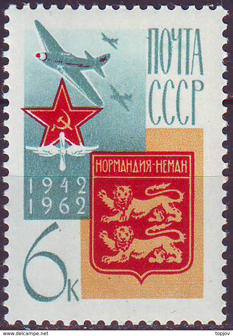 ROSSIA - RUSSIA - Years French Fighter Squadron "Normandy-Nyemen", French Combat Squadron, Aircraft - **MNH - 1962 - Seconda Guerra Mondiale