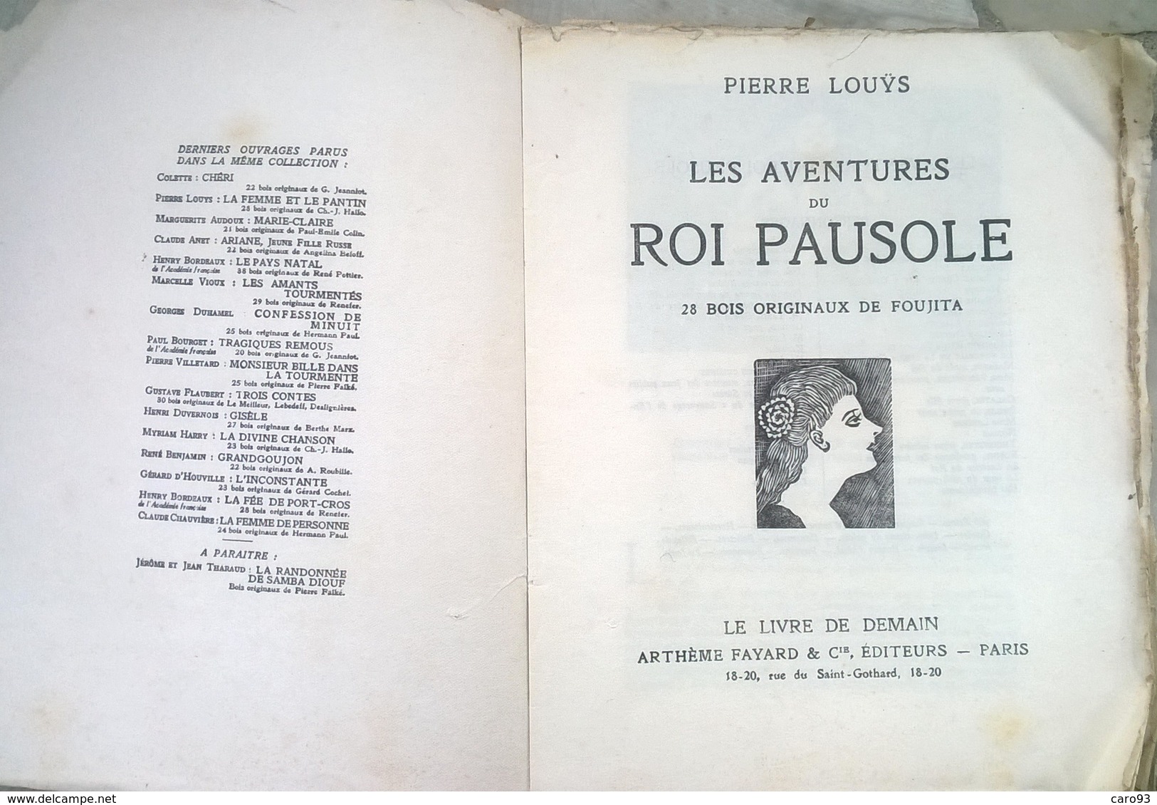 Les Aventure Du Roi Pausole Avec 28 Bois Originaux De Fujita Par Pierre Louis  Le Livre De Demain 1925 - Autres & Non Classés