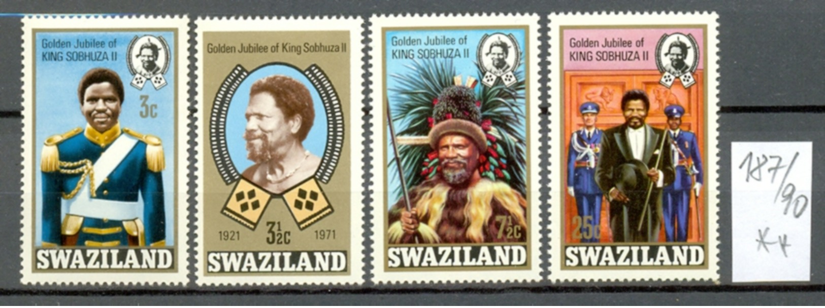 SWAZILAND - 187/90  Thronbesteigung  Kpl.Ausg.postfr - Swaziland (1968-...)