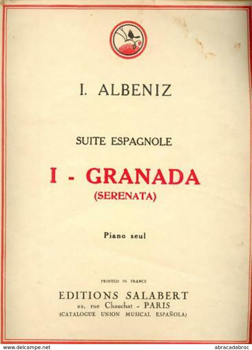 I. Albeniz Granada Serenata / Editions Salabert Piano - Etude & Enseignement