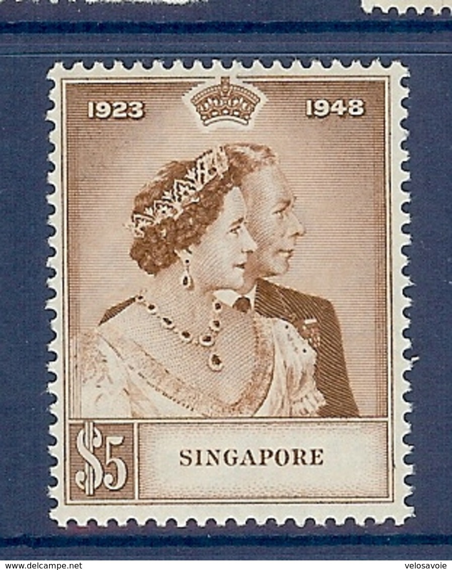 SINGAPOUR N° 22 NOCES D'ARGENT DE LA REINE ** - Singapour (1959-...)