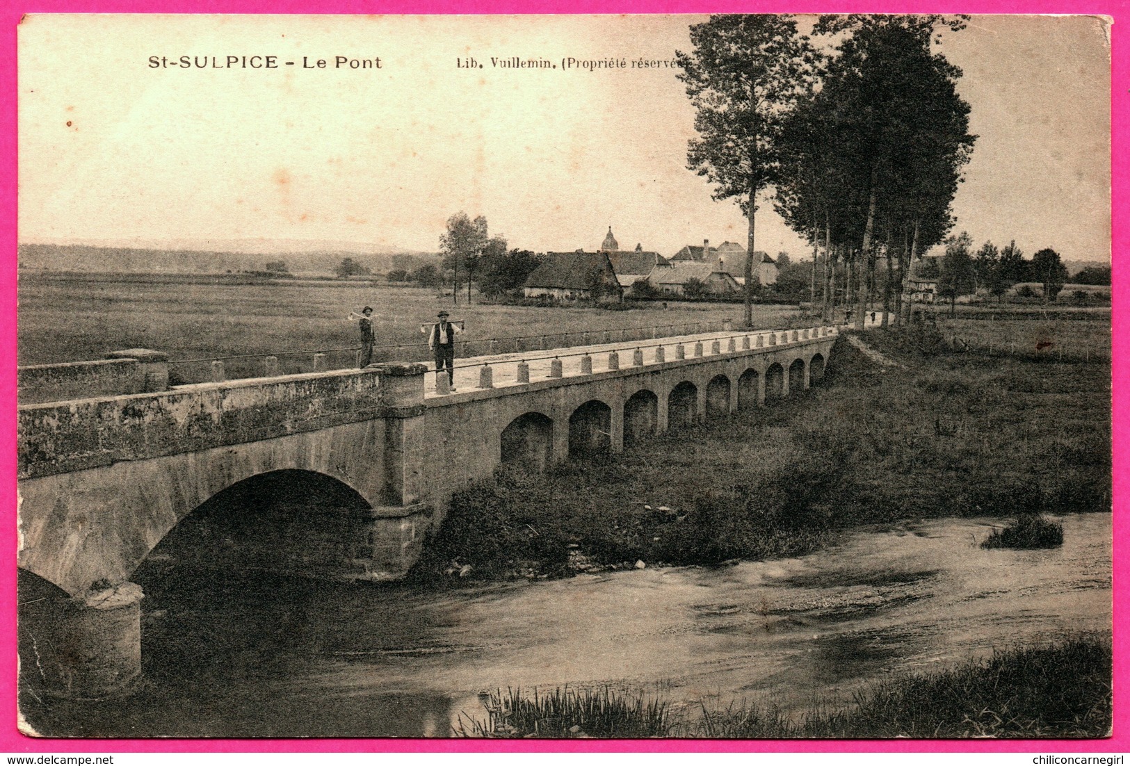 St - Saint Sulpice - Le Pont - Animée - Edit. Librairie VUILLEMIN - Pour CHERISY Par DREUX à MOUDON Par ROUGEMONT 1905 - Saint Sulpice