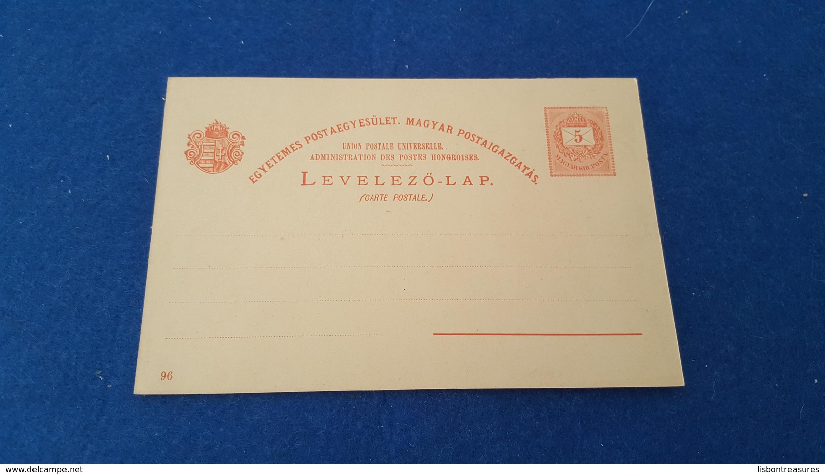 ANTIQUE HUNGARY STATIONERY CARD " BALATON RIVER " 5 K.r UNUSED Nº7 - Interi Postali